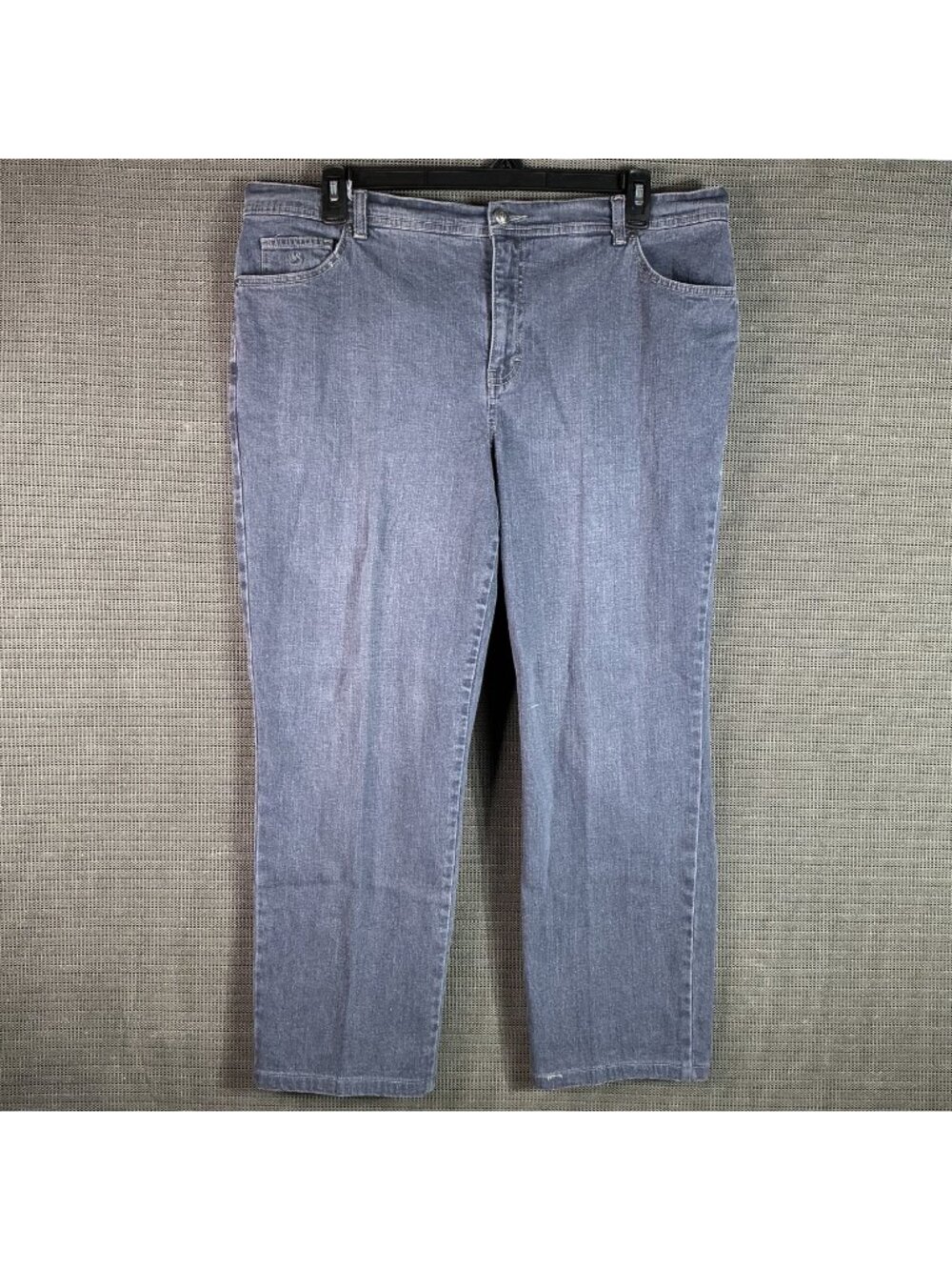 Gloria Vanderbilt Amanda Womens Plus Size 18W Blue Straight Leg Denim Jeans